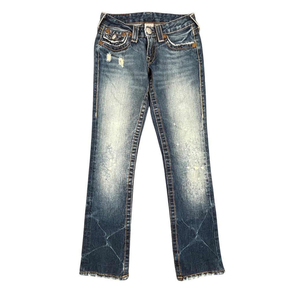 True‎ Religion Billy Big T Womens 24x29 Altered Straight Jeans USA Vintage Y2K